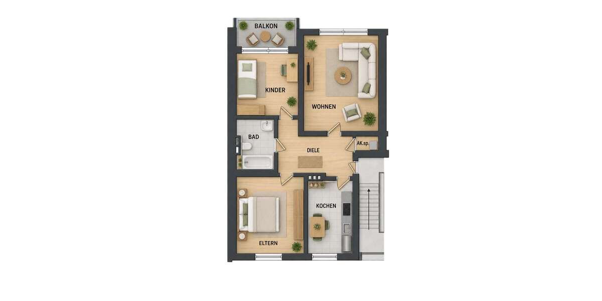 Etagenwohnung Oberhausen Lirich - 3 Zimmer, 70 m&sup2;, 560&euro; | Angebot:27331449